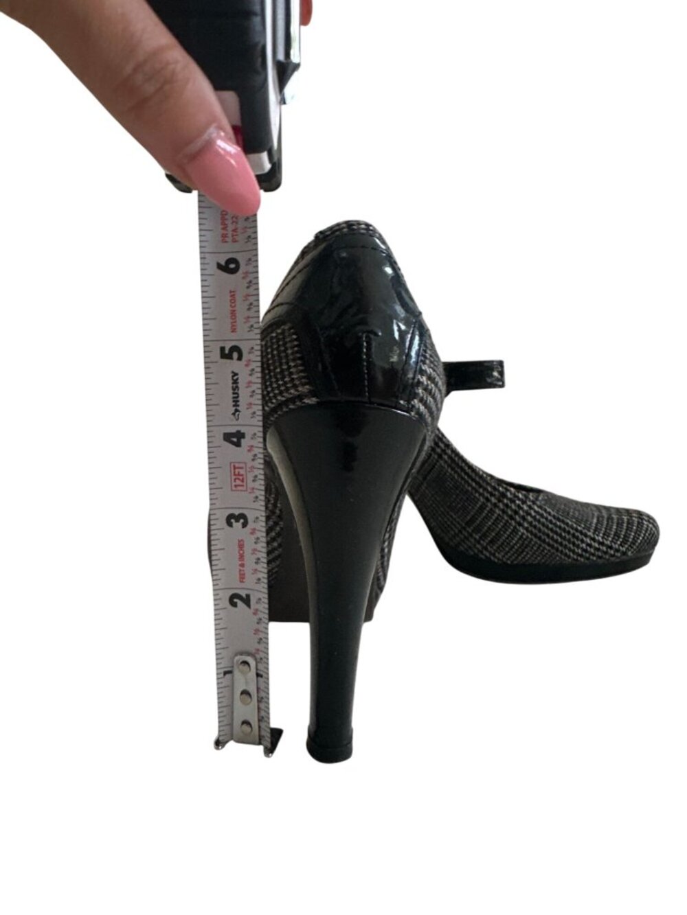STUART WEITZMAN Glenplaid Gray Black Mary Janes Heels Size 7.5 - Picture 6 of 10